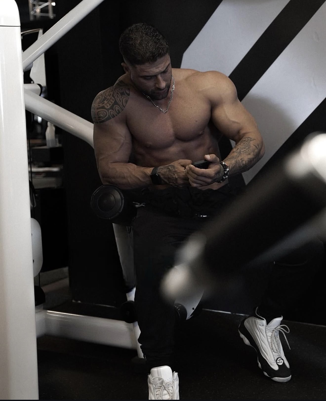 Entrenando en el gym